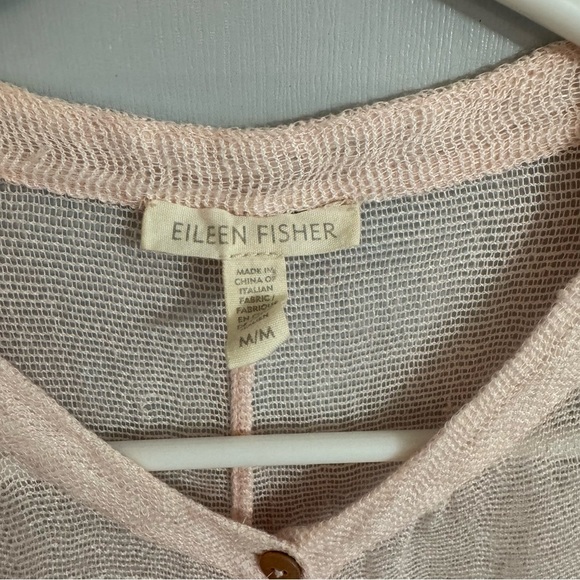 Eileen Fisher Light Pink Sheer Sleeveless Swimsuit Coverup Top Size Medium - Picture 6 of 9
